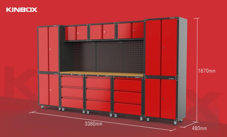 Kinbox 14 Pieces New Design Metal Economic Workbench Garage Storage Tool Cabinet