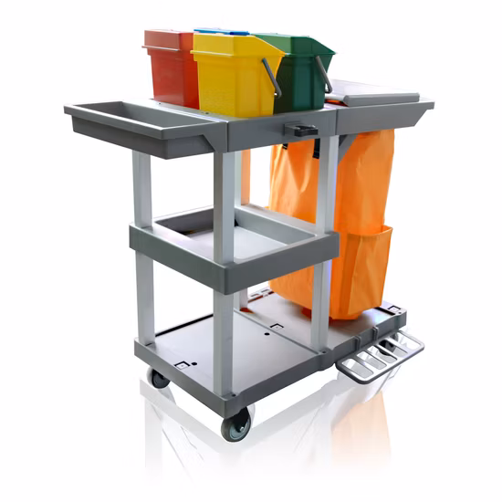Multipurpose Cleaning Cart with Door Room Service Cart