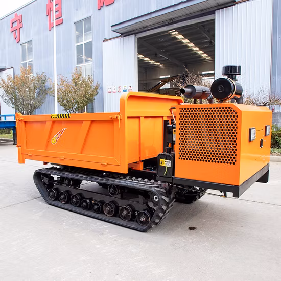 Cheap Price 3000kg Diesel Vibration Mini Crawler Dumper for Garden/Palm/Farm